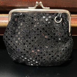 Vintage Black Sequin Change purse